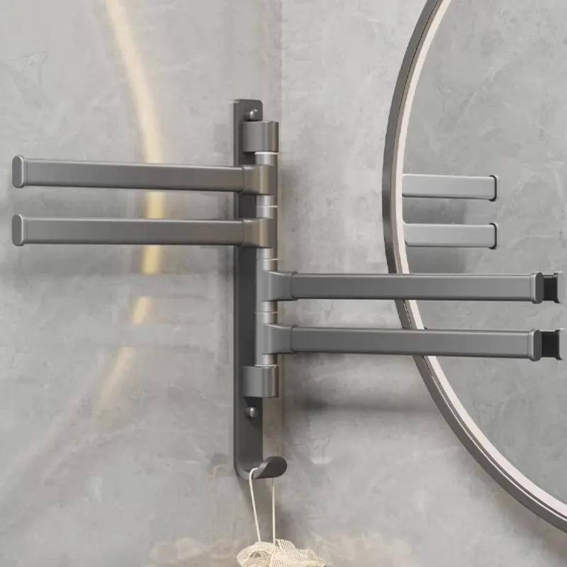 ราวแขวนผ้าเช็ดตัวติดผนังสีเทา